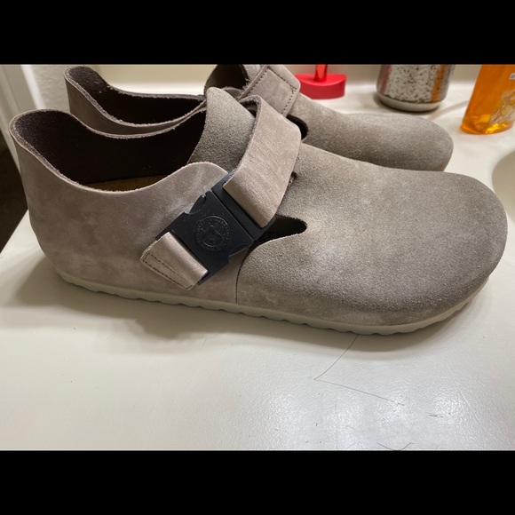 Men’s London Birkenstock taupe suede leather